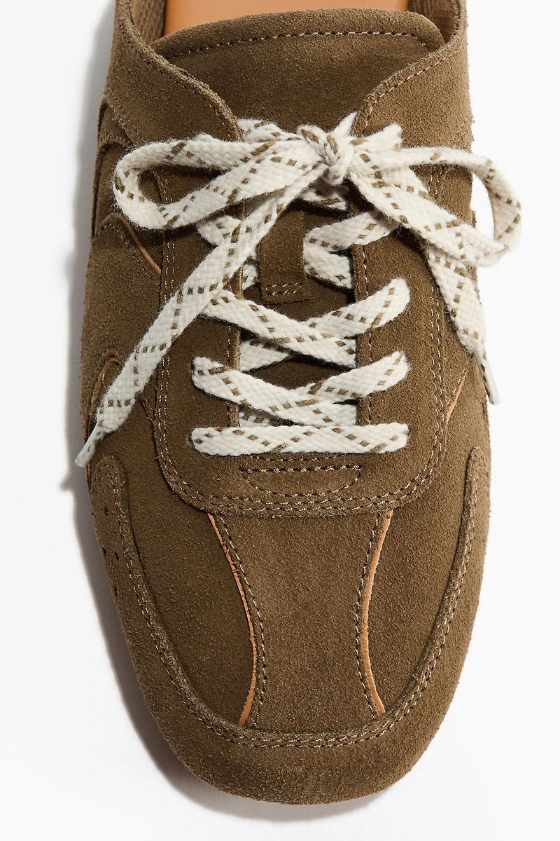 Suede Sneaker-Style Mules