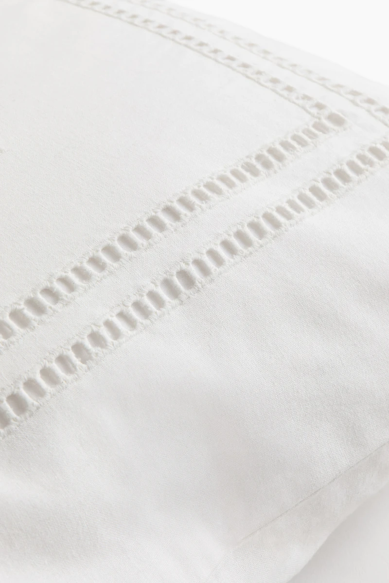 Eyelet-Embroidered Cushion Cover