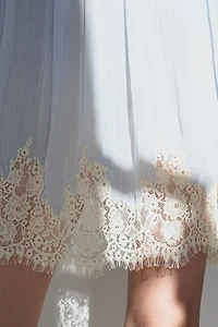 Lace-Trimmed Chiffon Strappy Dress