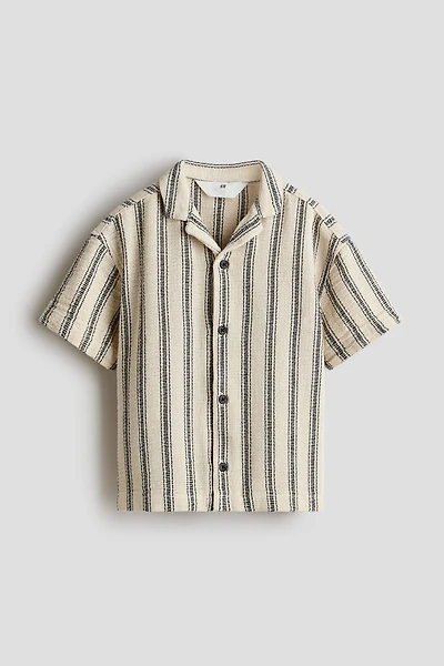 Chemise texturée à col cubain