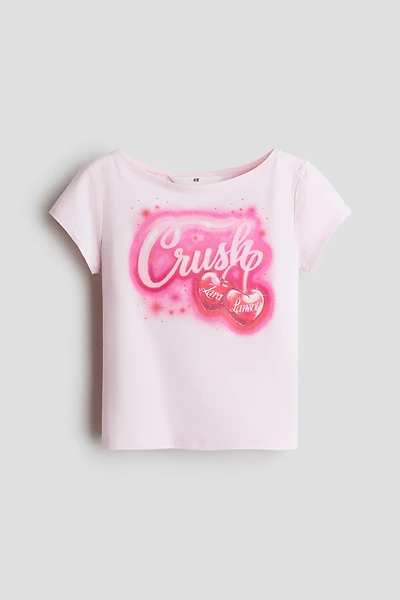 Cotton Top with Printed Motif