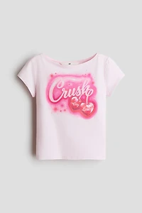 Cotton Top with Printed Motif