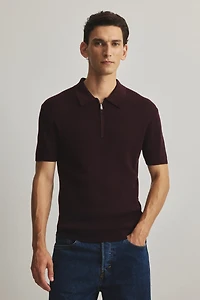 Slim-Fit Half-Zip Polo Shirt