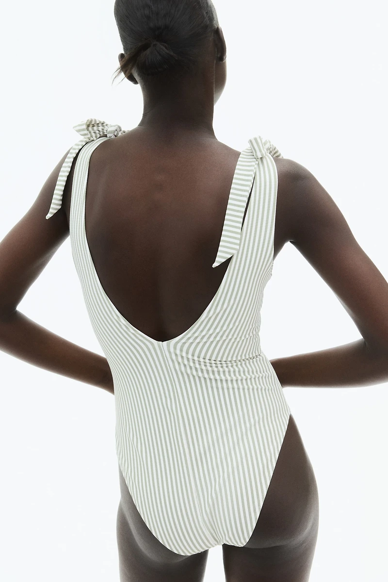 Padded-Cup High-Leg Swimsuit