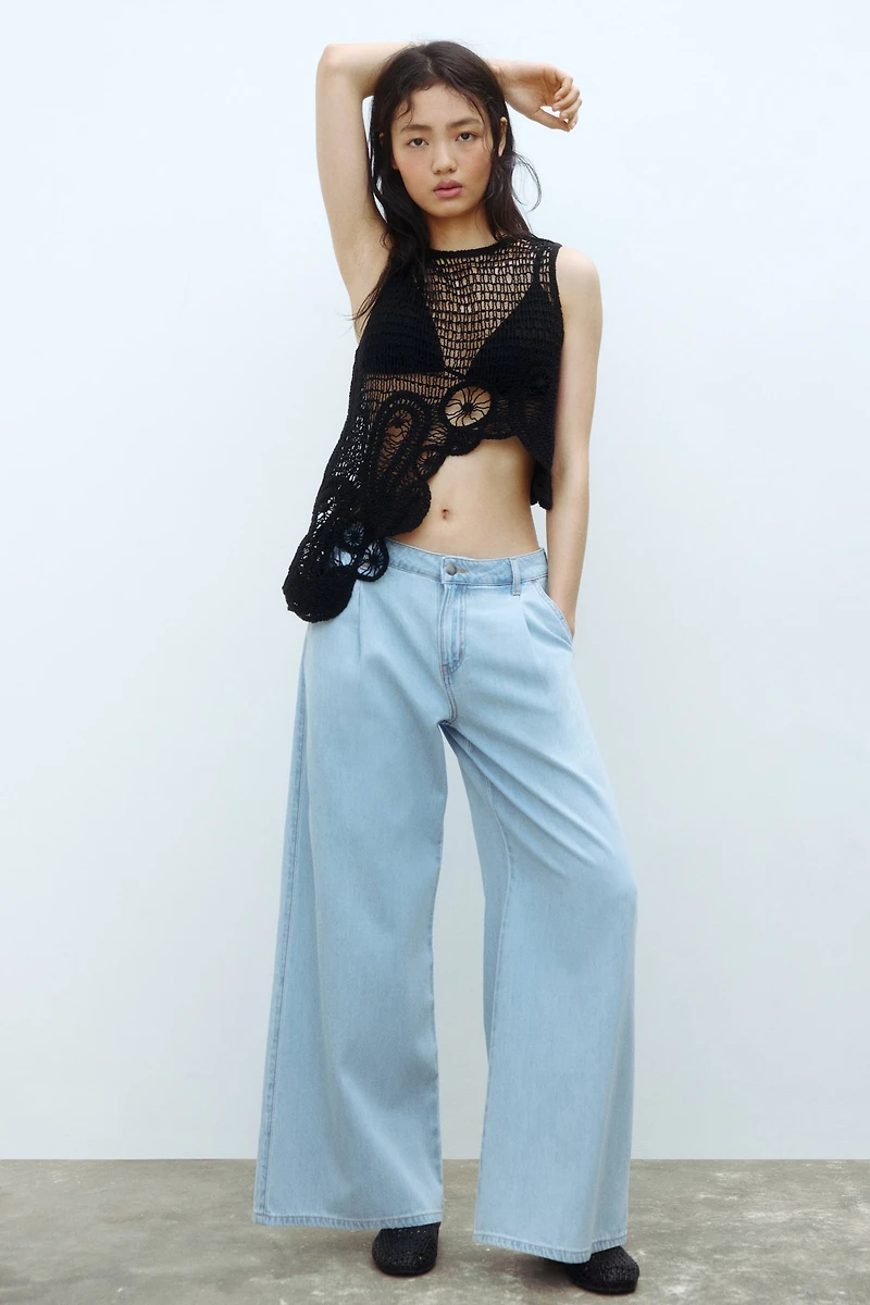 Pantalon large en sergé