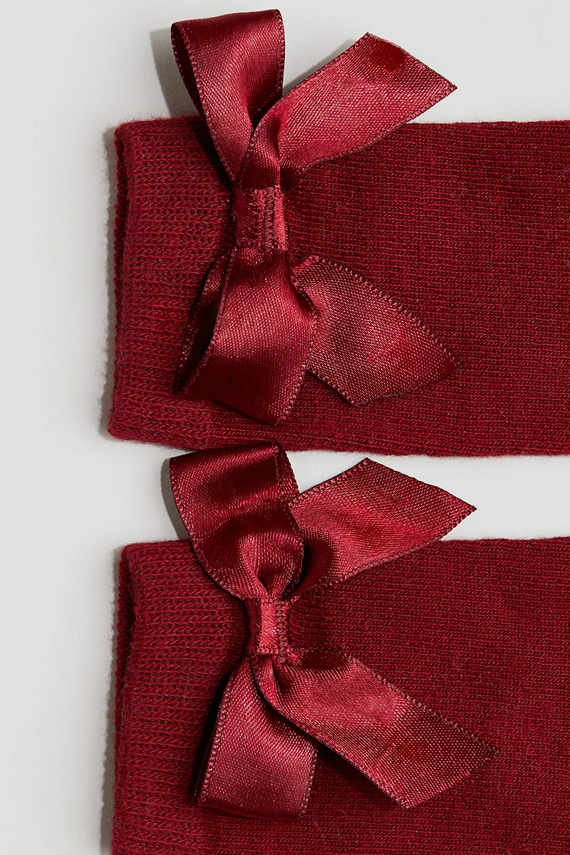 Bow-detail Knee Socks