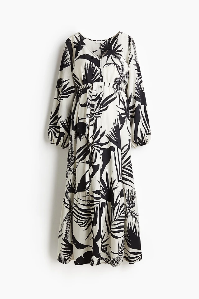 h&m black white dress Women's Cream Lace-Trimmed Slip Dress