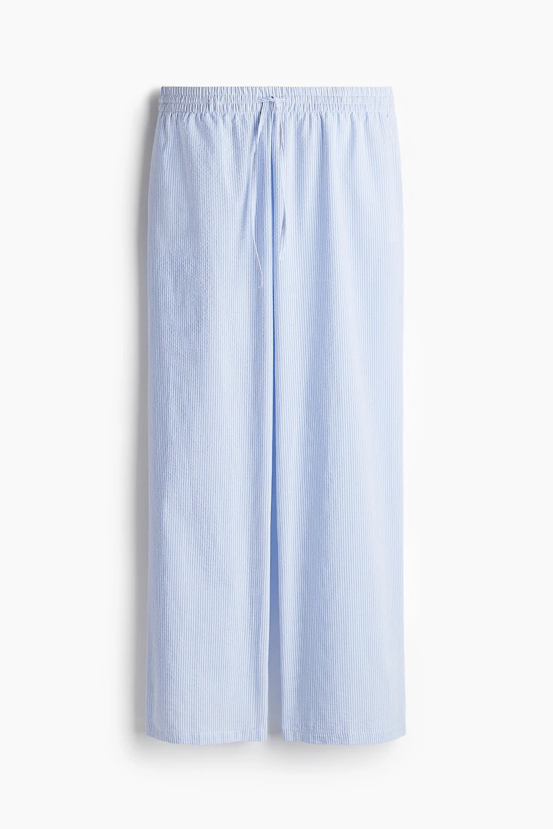 Pantalon en crépon avec cordon de serrage