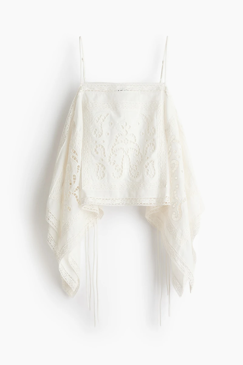 Strappy Top with Eyelet Embroidery