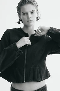 Denim Peplum Blouse