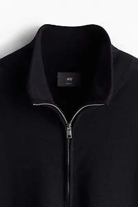 Slim Fit Merino Wool Cardigan with Zipper