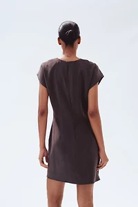 Pleated-Detail Mini Dress