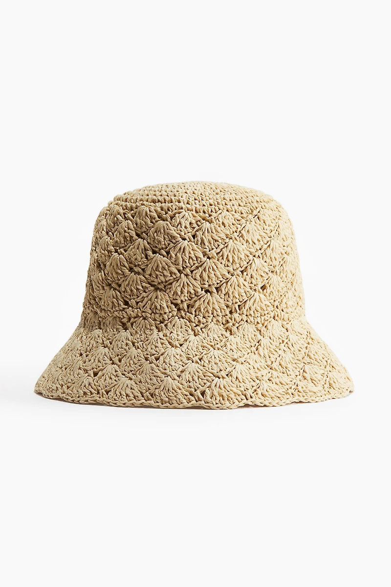Crocheted Straw Bucket Hat
