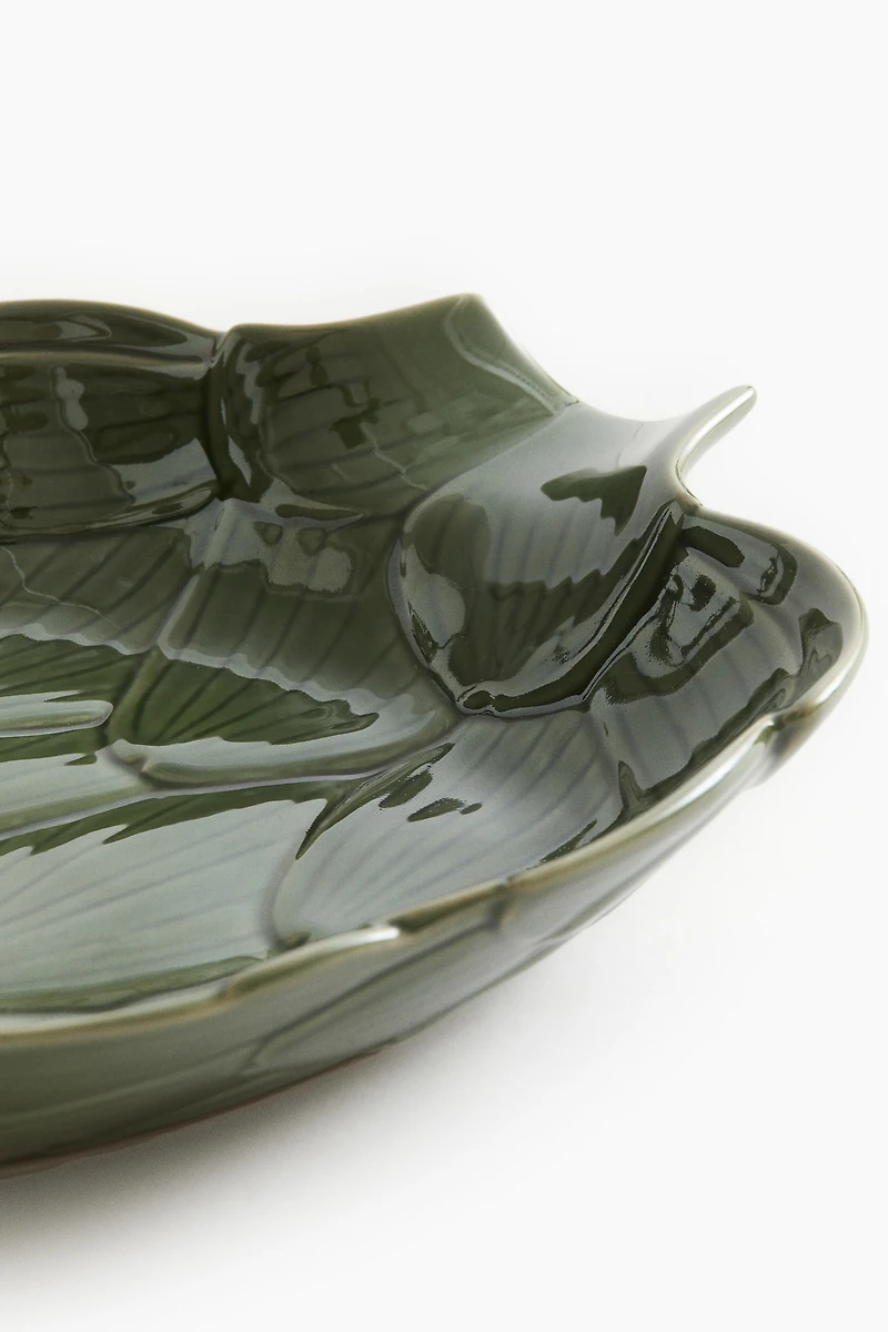 Large Decorative Stoneware Serving Bowl