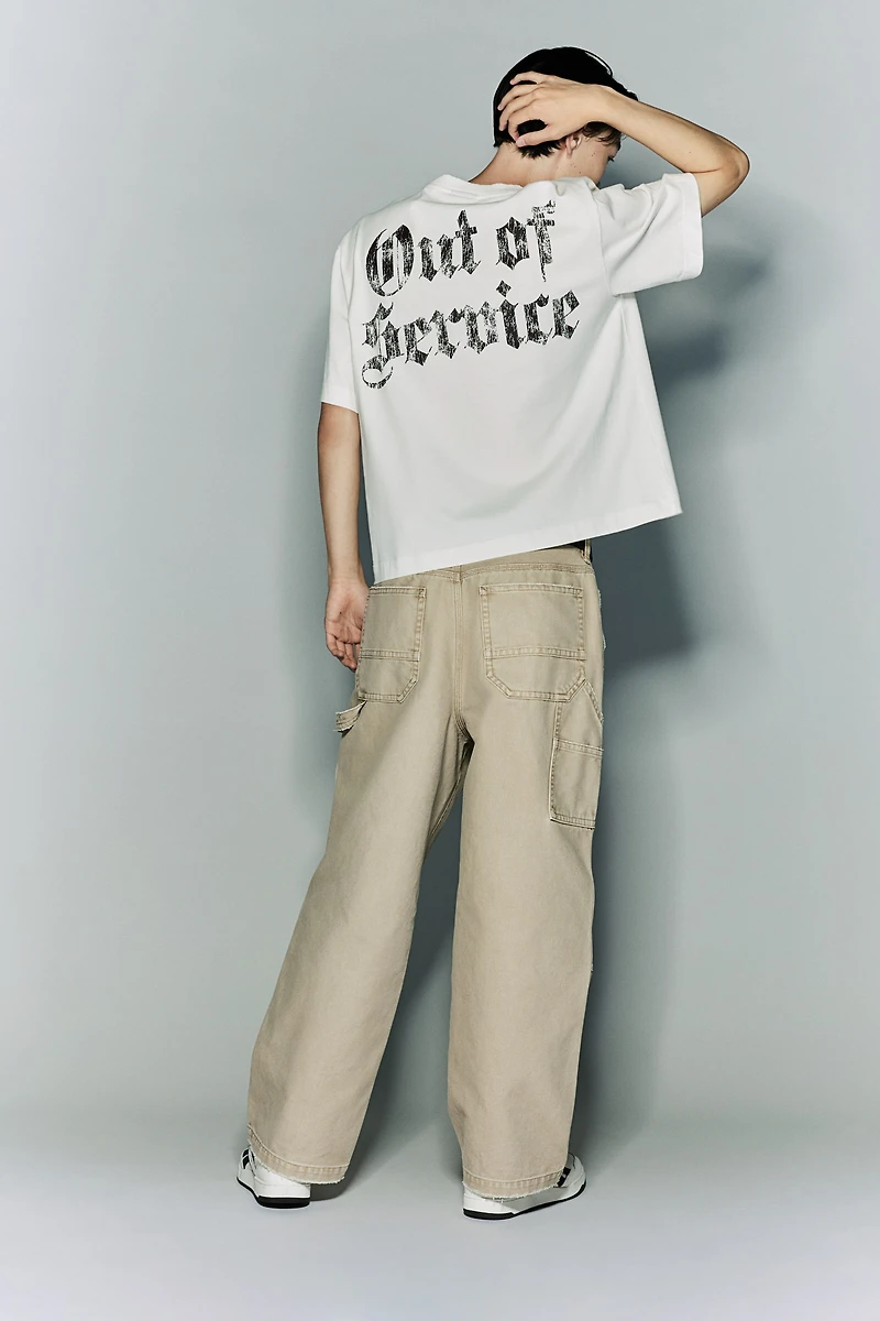 Oversized Fit Vintage-Look Printed T-Shirt