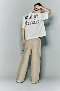 Oversized Fit Vintage-Look Printed T-Shirt