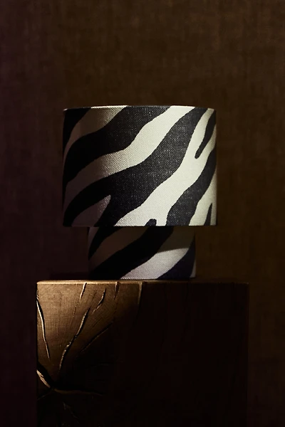 Small fabric-covered table lamp