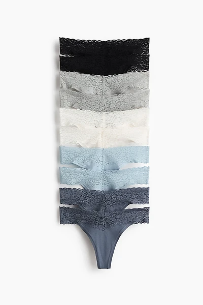 Lot de 10 culottes Thong en dentelle