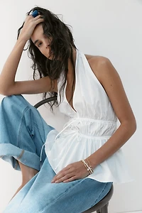 Peplum Halterneck Top