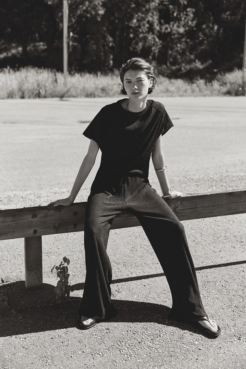 Crinkled Drawstring Pants