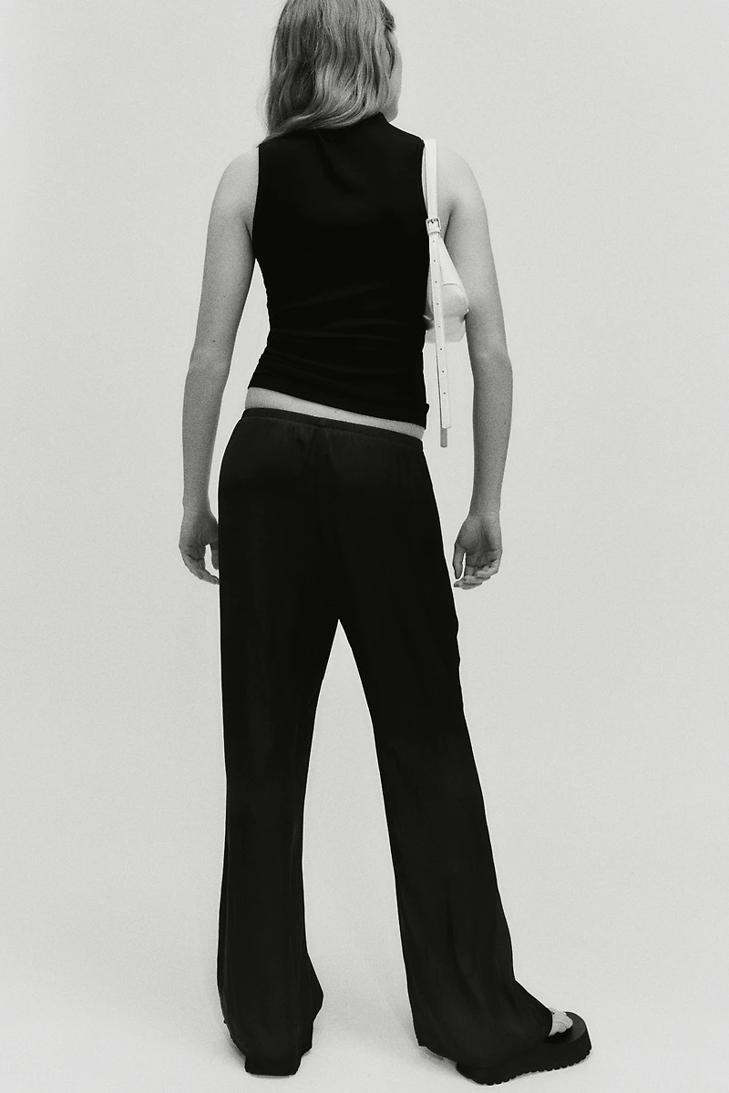 Flared Satin Pants