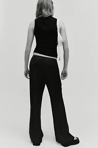 Flared Satin Pants