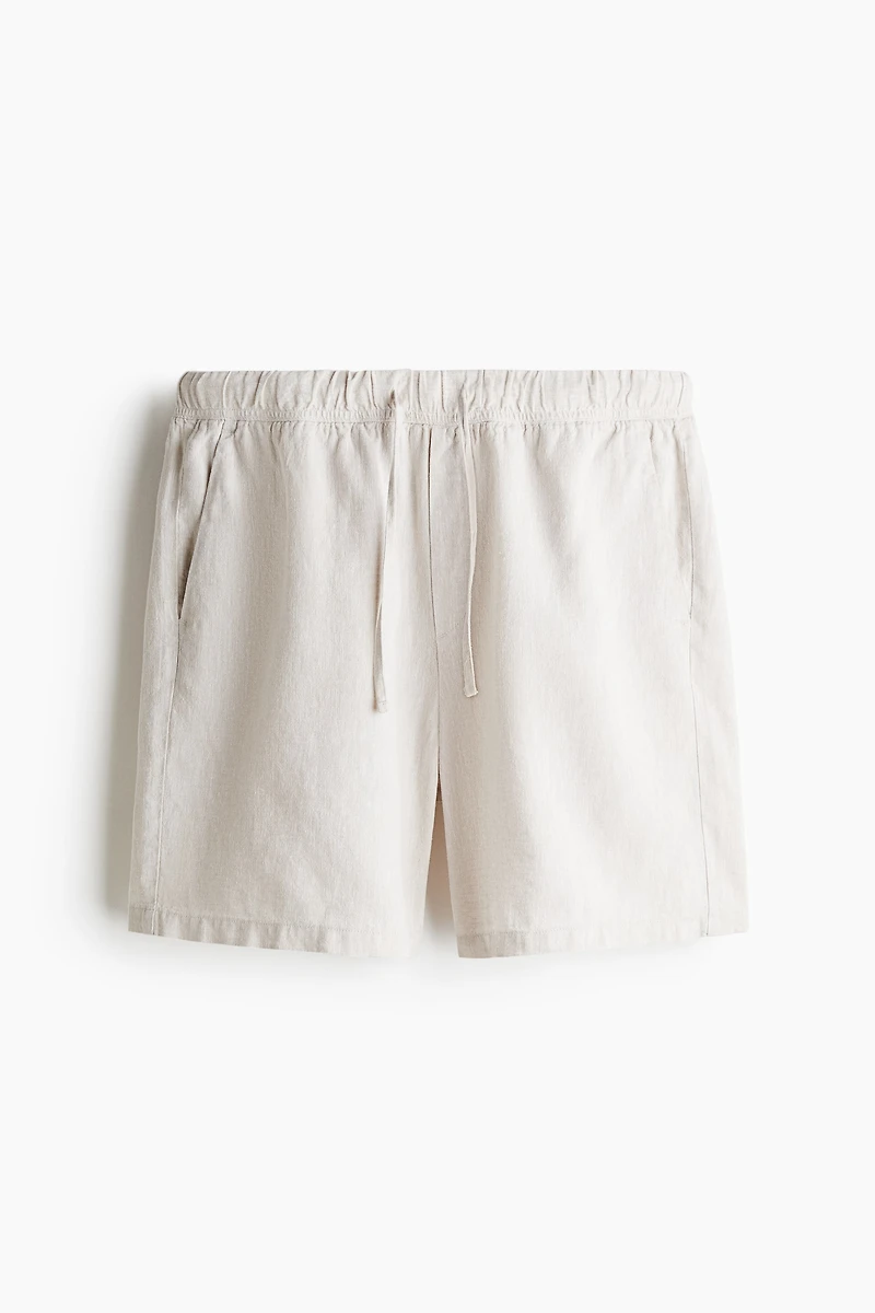 Short coupe décontractée en lin mélangé