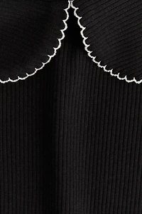 Picot-Trimmed Cotton Top