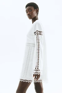 Lace-Inset Cotton Dress