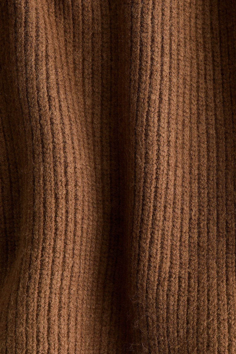 Rib-Knit Mock Turtleneck Sweater