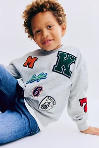 Appliquéd Brushed-Inside Sweatshirt