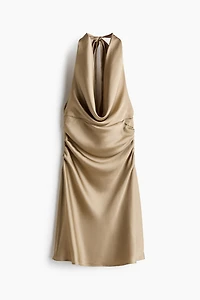 Halterneck Satin Dress