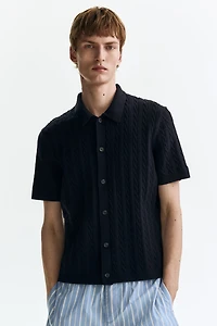 Regular-Fit Cable-Knit Shirt