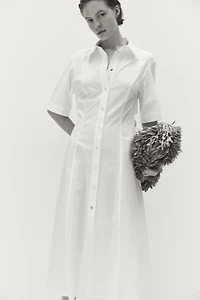 Robe en popeline avec liens à nouer au dos