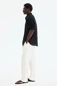 Regular-Fit Linen-Blend Pants