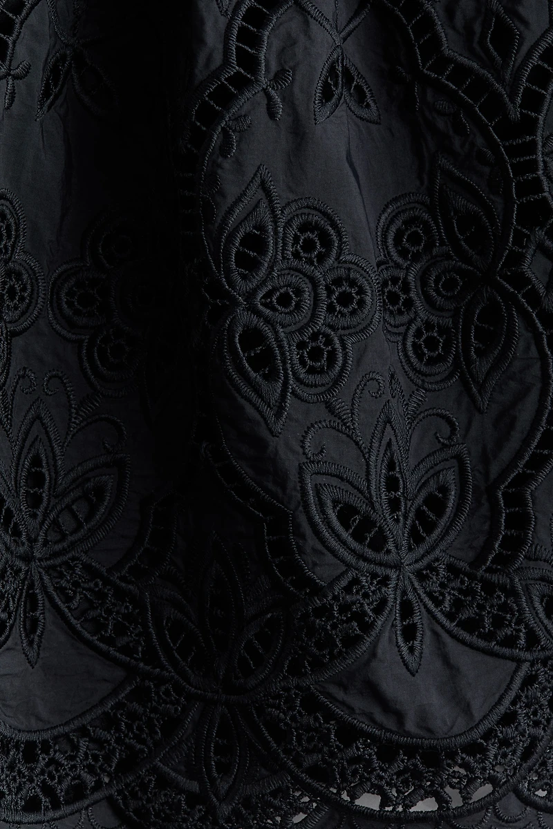 Eyelet-Embroidered Drawstring Skirt