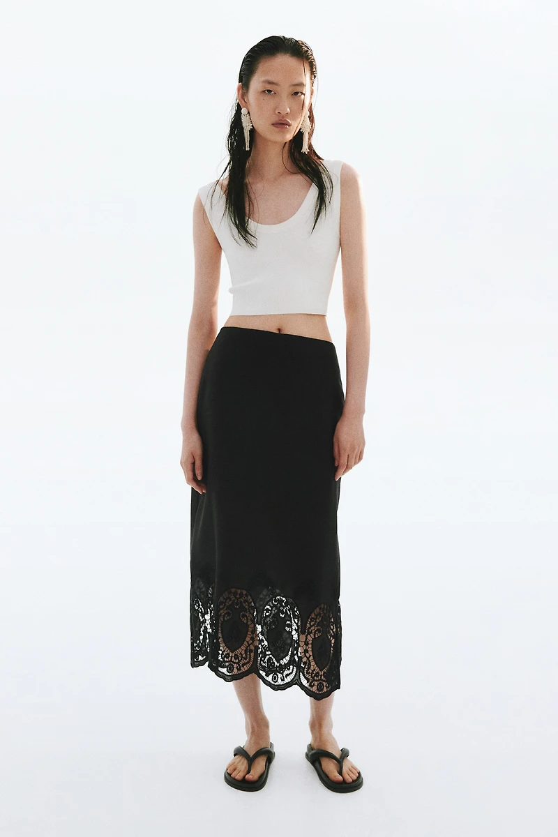 Eyelet-Embroidered Skirt