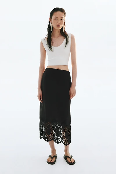 Eyelet-Embroidered Skirt