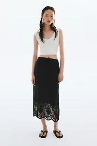 Eyelet-Embroidered Skirt