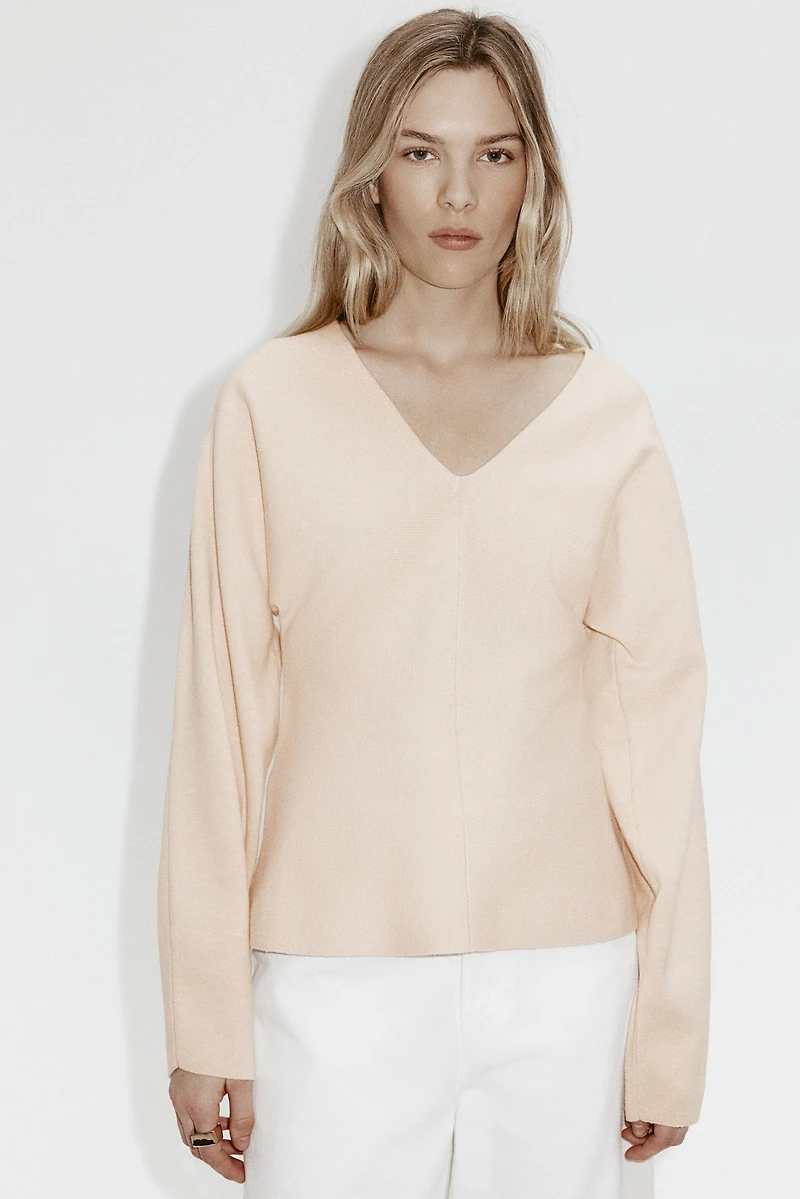 Haut en tricot à encolure V