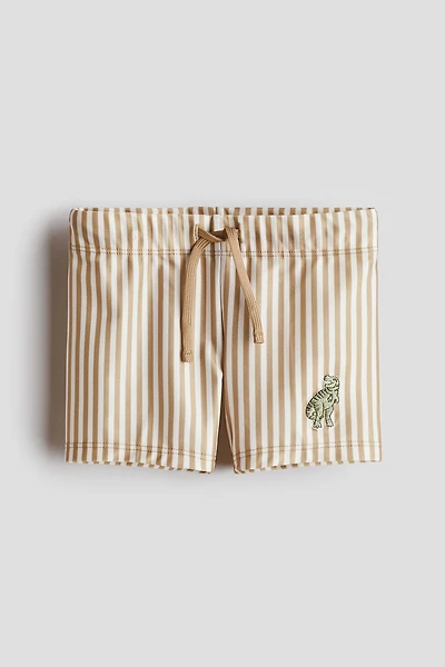 Embroidered-Detail Swim Trunks