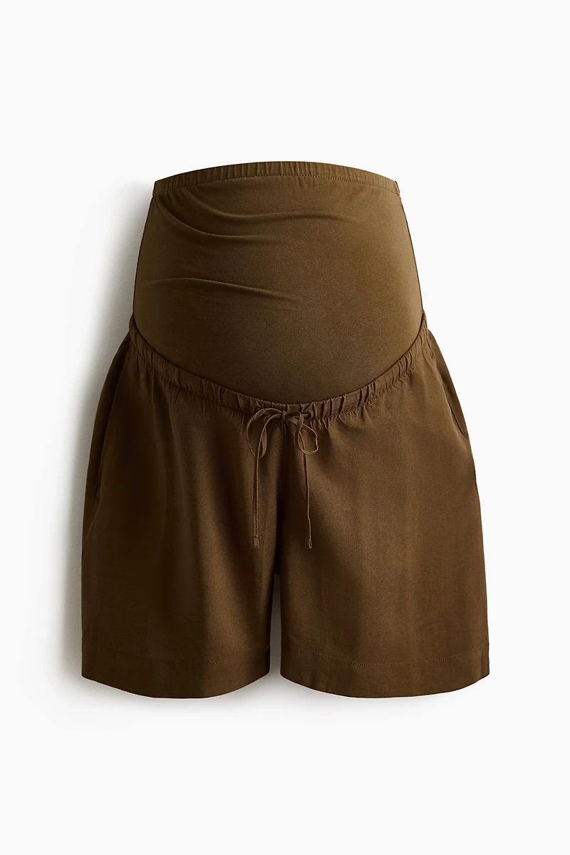 MAMA Linen-Blend Shorts
