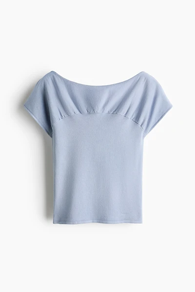 Gathered Cap-Sleeved Top