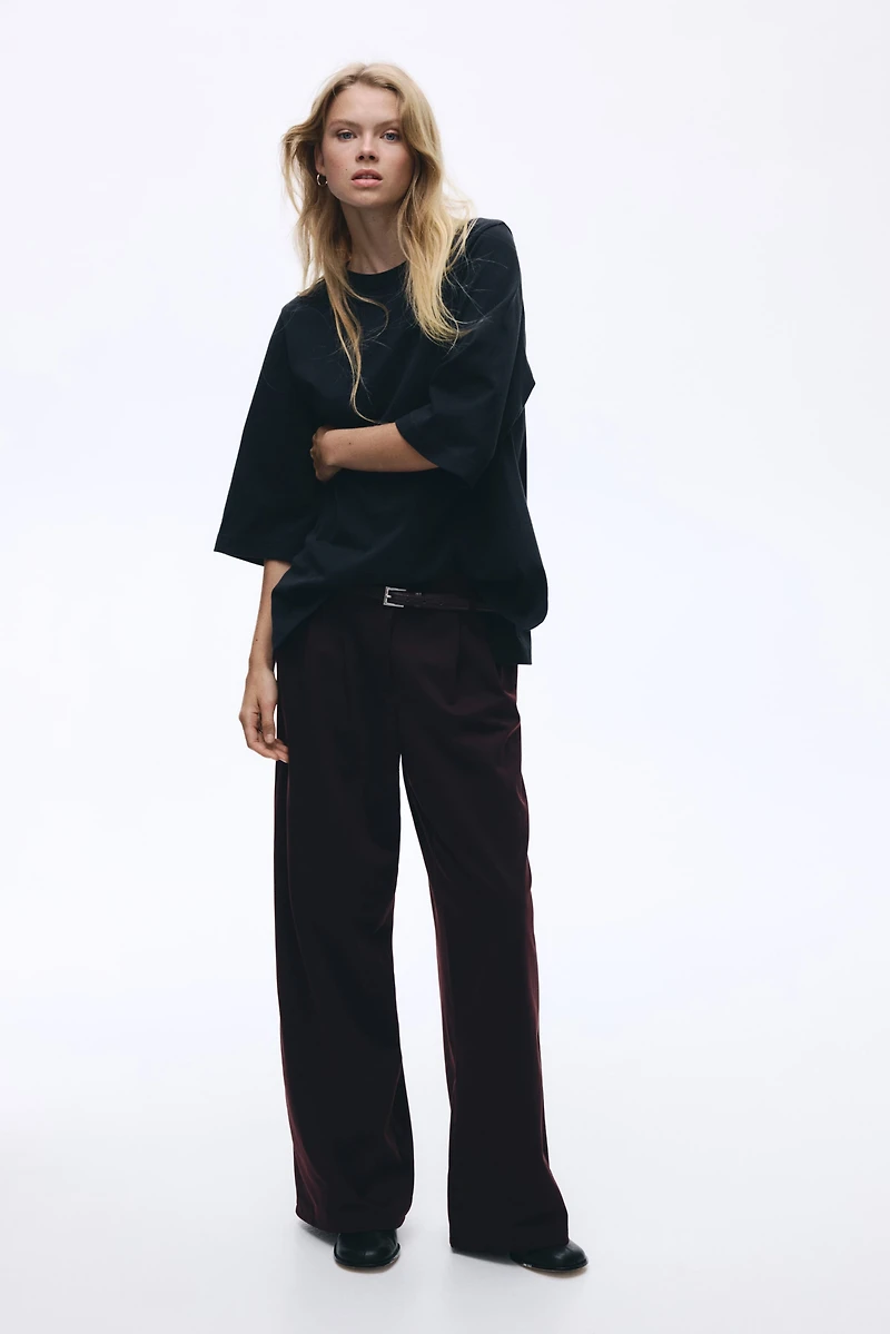 Belted Twill Pants