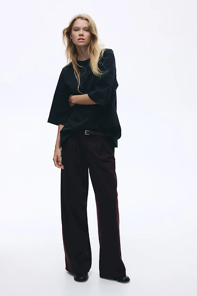 Belted Twill Pants