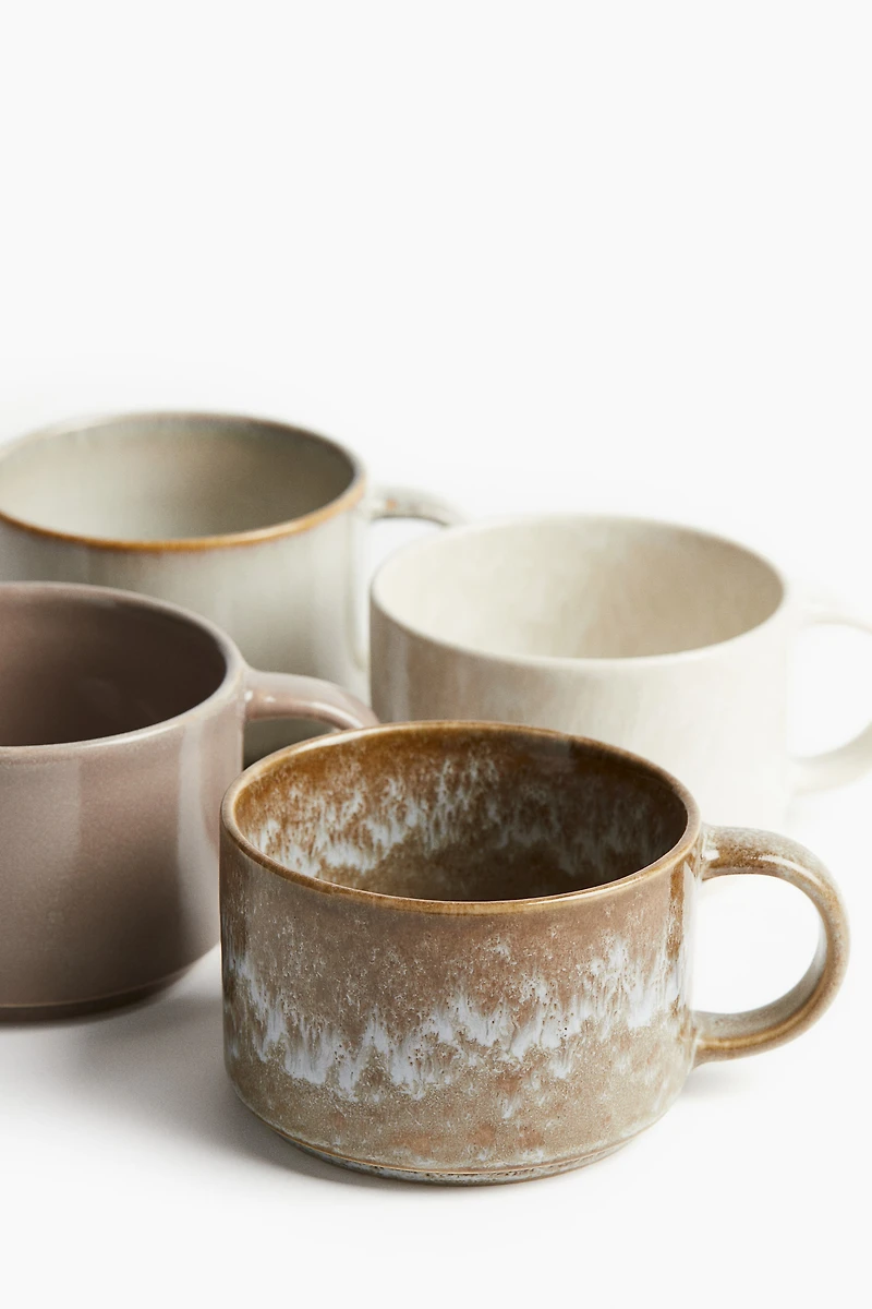 4-Pack Stoneware Mugs