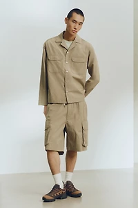 Chemise ample en coton avec col cubain