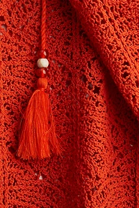 Crochet-look strappy dress