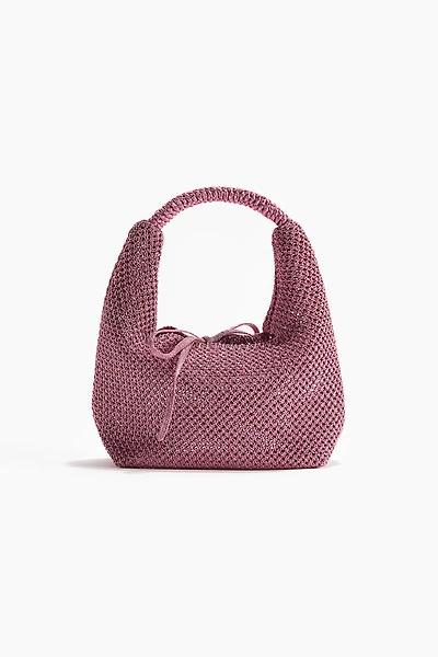 Glittery Open-Knit Handbag