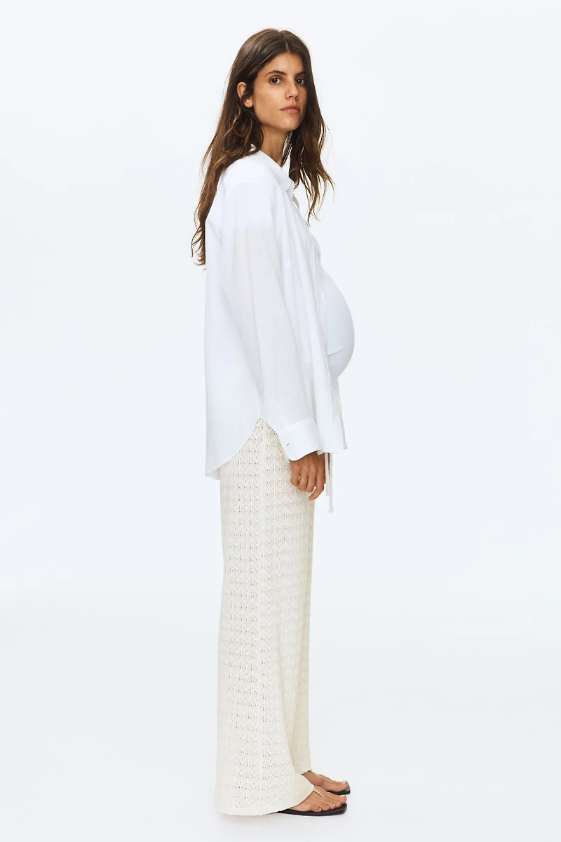 MAMA Pointelle-Knit Drawstring Pants